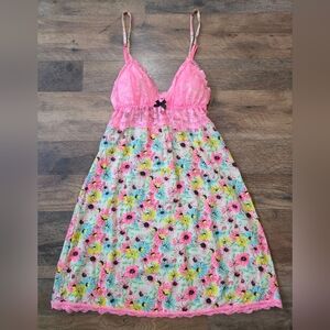 Victoria's Secret Women's Pink Lace Floral Spring Lingerie Slip Dress Size XS